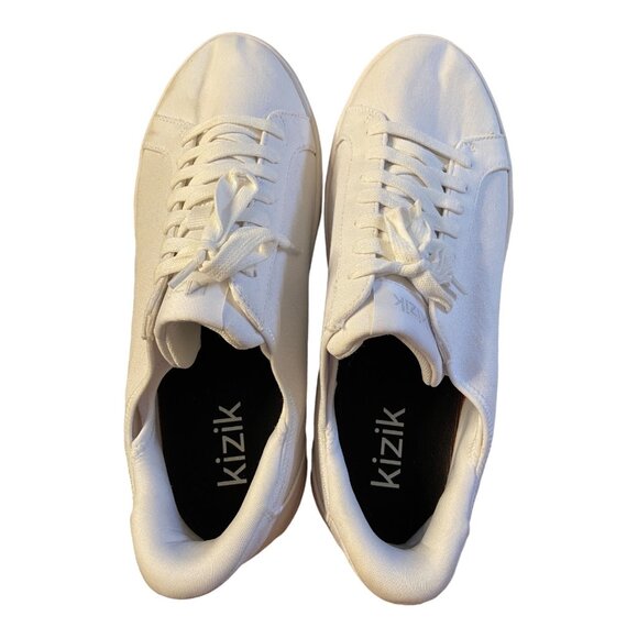 Kizik men’s Irvine White lace sneaker low‎ top 10.5 WIDE - Picture 2 of 8